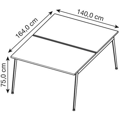 Artikelbild 2 für Quadrifoglio Doppelschreibtisch weiß rechteckig, 4-Fuß-Gestell weiß 140,0 x 164,0 cm, Artikelnummer 592634