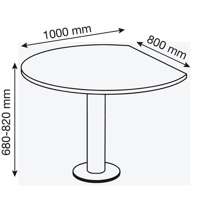 Artikelbild 2 für Kerkmann Anbautisch höhenverstellbar Lago anthrazit, chrom halbrund 80,0/100,0 x 100,0 x 72,0 - 82,0 cm, Artikelnummer 656001