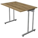 Artikelbild 1 für Kerkmann Smart office Schreibtisch eiche rechteckig, C-Fuß-Gestell silber 100,0 x 60,0 cm, Artikelnummer 488142