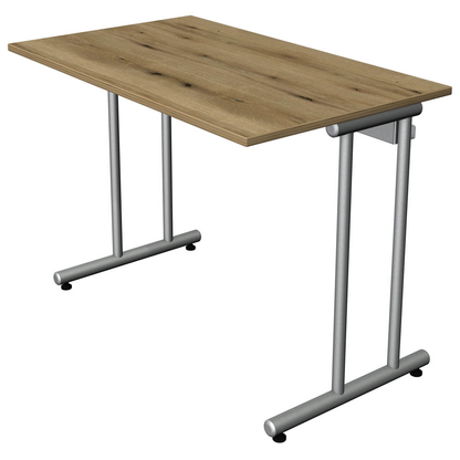 Artikelbild für Kerkmann Smart office Schreibtisch eiche rechteckig, C-Fuß-Gestell silber 100,0 x 60,0 cm, Artikelnummer 488142