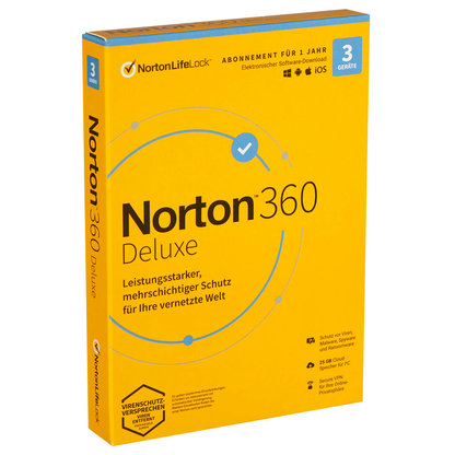 Artikelbild für Norton 360 Deluxe Sicherheitssoftware Vollversion (PKC), Artikelnummer 720171