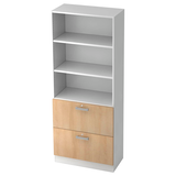 Artikelbild 1 für HAMMERBACHER Regalschrank 7300 NU, V7300/W/E/NU weiß, eiche 80,0 x 42,0 x 200,4 cm, 1 St., Artikelnummer 860864