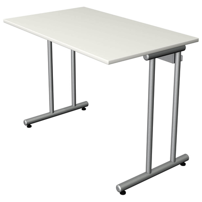 Artikelbild für Kerkmann Smart office Schreibtisch weiß rechteckig, C-Fuß-Gestell silber 100,0 x 60,0 cm, Artikelnummer 488135