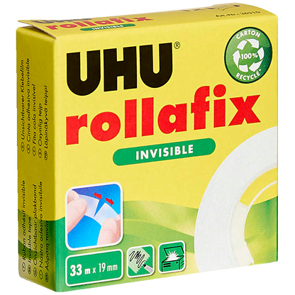 Artikelbild 3 für UHU rollafix INVISIBLE Klebefilm matt 19,0 mm x 33,0 m 1 Rolle, Artikelnummer 743767