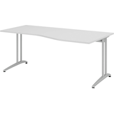 Artikelbild 1 für HAMMERBACHER BS18 Schreibtisch lichtgrau Trapezform, C-Fuß-Gestell silber 180,0 x 80,0/100,0 cm, Artikelnummer 867679
