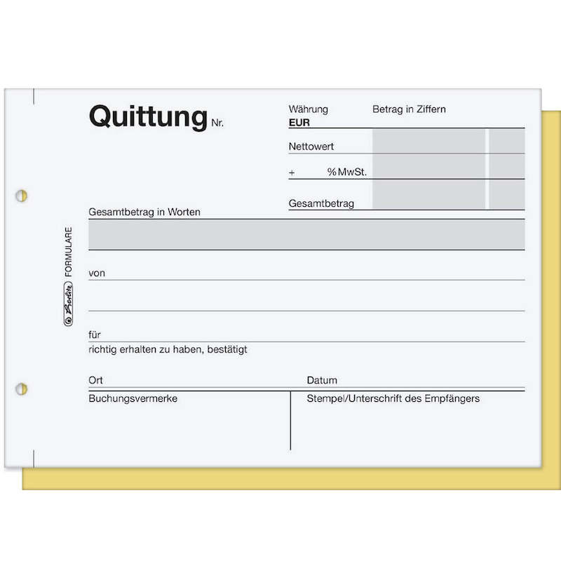 Avery Zweckform Formularbuch Quittung mit MwSt., DIN A6, 1735-5 Avery Zweckform Formularbuch Quittung mit MwSt., DIN A6, 1735-5