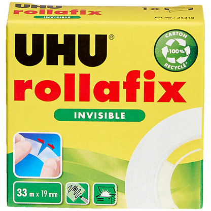 Artikelbild 5 für UHU rollafix INVISIBLE Klebefilm matt 19,0 mm x 33,0 m 1 Rolle, Artikelnummer 743767