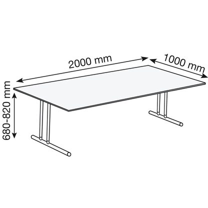 Artikelbild 2 für Kerkmann Lago Schreibtisch anthrazit rechteckig, C-Fuß-Gestell chrom 200,0 x 100,0 cm, Artikelnummer 656049