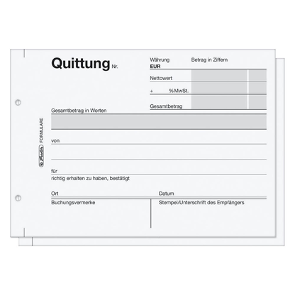 Artikelbild 3 für herlitz Quittung mit MwSt. separat ausgewiesen Formularbuch 403, 1 St., Artikelnummer 402202