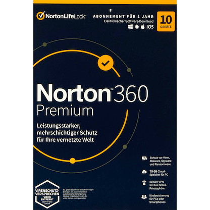 Artikelbild 2 für Norton 360 Premium Sicherheitssoftware Vollversion (PKC), Artikelnummer 720191