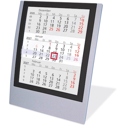 Artikelbild für Tischkalender Einsteckkalender 2026/2027 grau/schwarz, 1 St., Artikelnummer 547949