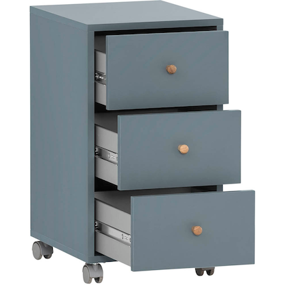 Artikelbild 5 für MÖBELPARTNER 500 Rollcontainer blaugrau 3 Auszüge 32,6 x 39,1 x 59,7 cm, Artikelnummer 823852