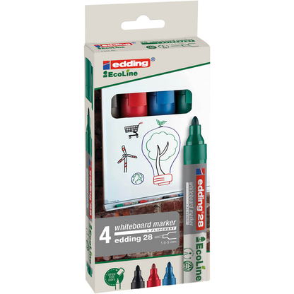 Artikelbild 2 für edding 28 Ecoline Whiteboard-Marker farbsortiert 1,5 - 3,0 mm, 4 St., Artikelnummer 495002