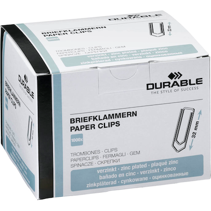 Artikelbild 2 für DURABLE Büroklammern silber verzinkt, 1.000 St., Artikelnummer 738304