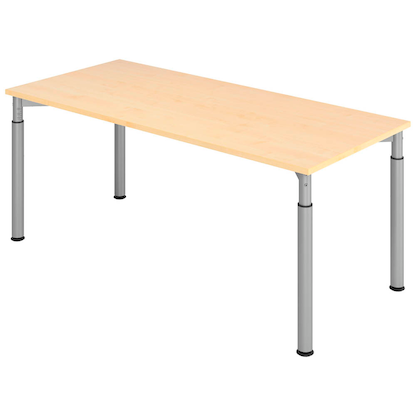 Artikelbild für HAMMERBACHER Mirakel höhenverstellbarer Schreibtisch ahorn rechteckig, 4-Fuß-Gestell silber 180,0 x 80,0 cm, Artikelnummer 998948