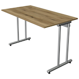 Artikelbild 1 für Kerkmann Smart office Schreibtisch eiche rechteckig, C-Fuß-Gestell silber 120,0 x 65,0 cm, Artikelnummer 488492