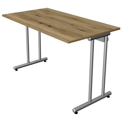 Artikelbild für Kerkmann Smart office Schreibtisch eiche rechteckig, C-Fuß-Gestell silber 120,0 x 65,0 cm, Artikelnummer 488492
