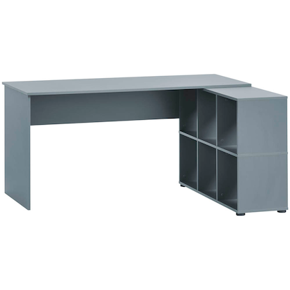 Artikelbild für MÖBELPARTNER 500 Schreibtisch blaugrau rechteckig, Wangen-Gestell blau 150,0 x 65,0 cm, Artikelnummer 823843