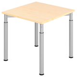 Artikelbild 1 für HAMMERBACHER Mirakel höhenverstellbarer Schreibtisch ahorn quadratisch, 4-Fuß-Gestell silber 80,0 x 80,0 cm, Artikelnummer 998849
