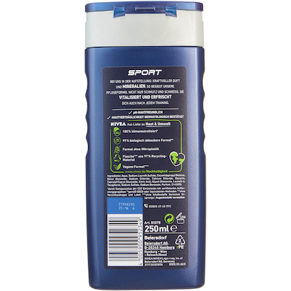 Artikelbild 4 für NIVEA MEN 3in1 SPORT Duschgel 250 ml, Artikelnummer 777841
