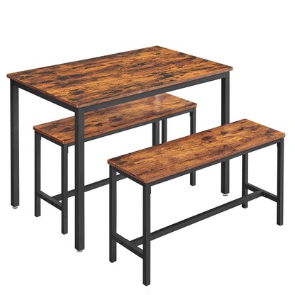 Artikelbild 3 für VASAGLE Sitzgruppe, schwarz Holz, Metall, 3-teilig, Artikelnummer 289409