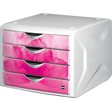 Artikelbild 1 für helit Schubladenbox the chameleon himbeer H6129626, DIN A4 mit 4 Schubladen, 1 St., Artikelnummer 381165