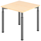 Artikelbild 1 für HAMMERBACHER Mirakel höhenverstellbarer Schreibtisch ahorn quadratisch, 4-Fuß-Gestell grau 80,0 x 80,0 cm, Artikelnummer 998745