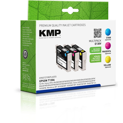 Artikelbild 2 für KMP E130V cyan, magenta, gelb Druckerpatronen kompatibel zu EPSON T1306XL, 3er-Set, Artikelnummer 146961