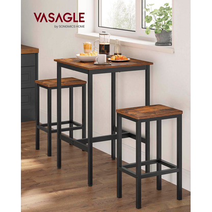 Artikelbild 3 für VASAGLE Bartisch-Set, schwarz Holz, Metall, 3-teilig, Artikelnummer 290359