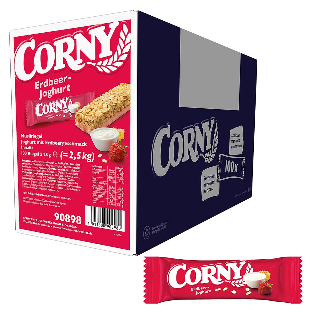 CORNY Classic Erdbeer-Joghurt Müsliriegel 100 Riegel, 100 St. | office ...