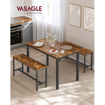 Artikelbild 4 für VASAGLE Sitzgruppe, schwarz Holz, Metall, 3-teilig, Artikelnummer 289409