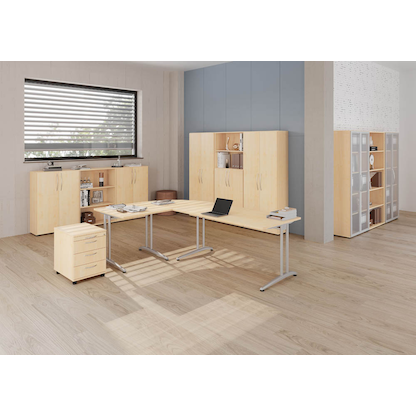 Artikelbild 5 für HAMMERBACHER Verbindungsplatte Altus ahorn, dreieckig abgerundet 80,0 x 80,0 x 2,5 cm, Artikelnummer 629434