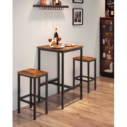 Artikelbild 4 für VASAGLE Bartisch-Set, schwarz Holz, Metall, 3-teilig, Artikelnummer 290359