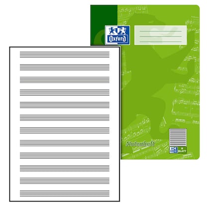 Artikelbild für OXFORD Notenheft ohne Hilfslinien Lineatur 14 Notenlineatur DIN A4 ohne Rand, 8 Blatt, 1 St., Artikelnummer 884421
