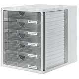 Artikelbild 1 für HAN Schubladenbox System-Box transparent 1450-63D, DIN A4 mit 5 Schubladen, 1 St., Artikelnummer 873707