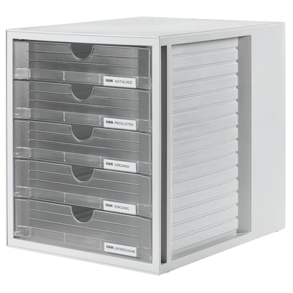 Artikelbild für HAN Schubladenbox System-Box transparent 1450-63D, DIN A4 mit 5 Schubladen, 1 St., Artikelnummer 873707