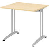 Artikelbild 1 für HAMMERBACHER Altus Schreibtisch ahorn quadratisch, C-Fuß-Gestell silber 80,0 x 80,0 cm, Artikelnummer 962480