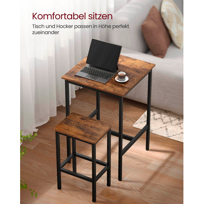 Artikelbild 5 für VASAGLE Bartisch-Set, schwarz Holz, Metall, 3-teilig, Artikelnummer 290359