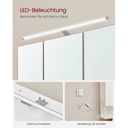 Artikelbild 7 für VASAGLE Spiegelschrank weiß 70,0 x 14,5 x 70,0 cm, Artikelnummer 438829