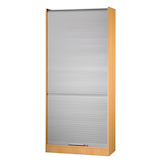 Artikelbild 1 für HAMMERBACHER SET90 Rollladenschrank buche, silber 4 Fachböden 90,0 x 40,0 x 200,4 cm, Artikelnummer 861094