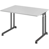 Artikelbild 1 für HAMMERBACHER ZS12 höhenverstellbarer Schreibtisch lichtgrau rechteckig, C-Fuß-Gestell grau 120,0 x 80,0 cm, Artikelnummer 992347