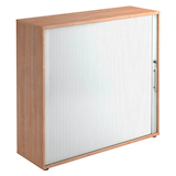 Artikelbild 1 für HAMMERBACHER Rollladenschrank nussbaum, silber 2 Fachböden 120,0 x 40,0 x 110,0 cm, Artikelnummer 359930