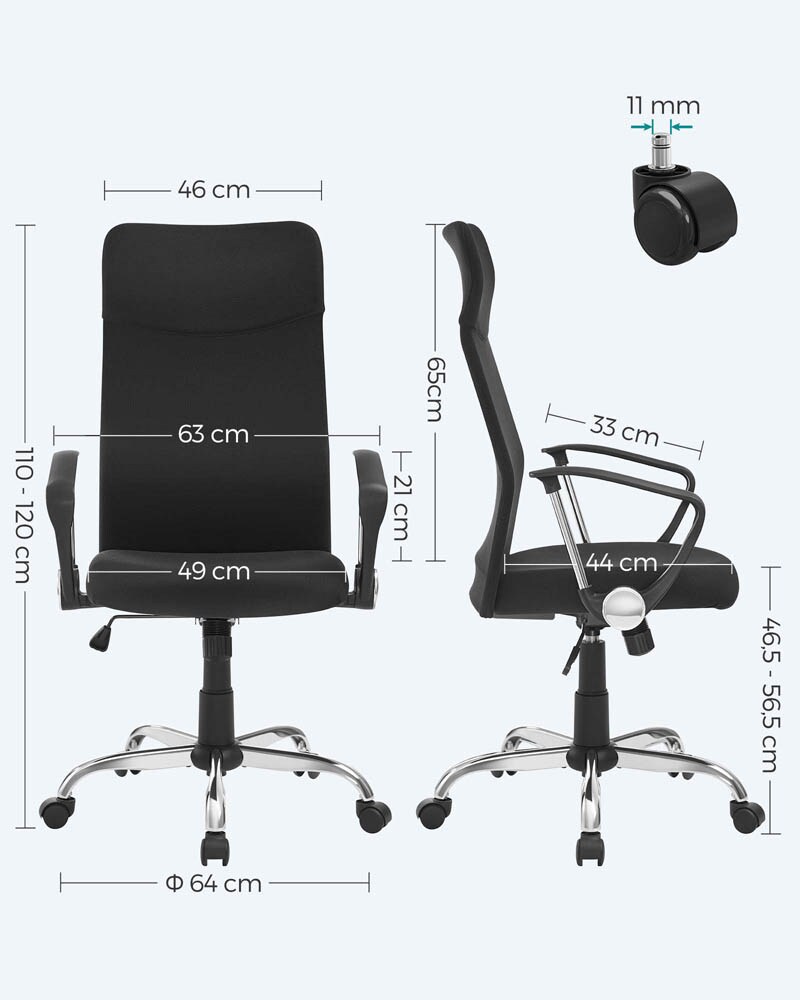 Topstar Point 35 Bürostuhl – Höhenverstellbare Rückenlehne, Ergonomischer Bandscheibensitz, Bezug Schwarz, Made In Germany