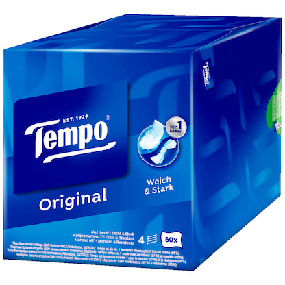 Artikelbild 4 für Tempo Taschentücherbox Original 4-lagig weiß, 60 Tücher, Artikelnummer 528657