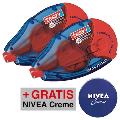Artikelbild für AKTION: tesa Kleberoller dauerhaft, 2 St. + GRATIS NIVEA Dose, 30 ml, Artikelnummer 150452