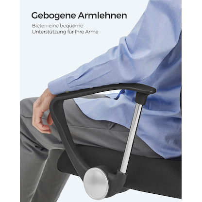 Artikelbild 8 für SONGMICS Bürostuhl, OBN034B01 Stoff schwarz, Gestell silber, Artikelnummer 262778