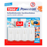 Artikelbild 1 für tesa Gardine Klebehaken für max. 1,0 kg, 1,4 x 3,4 cm, 4 St., Artikelnummer 738619