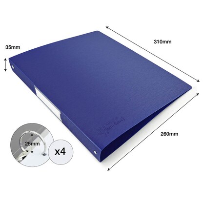 Artikelbild 3 für RAPESCO® Ringbuch 4-Ringe grün, rot, schwarz, dunkelblau, hellblau 3,5 cm DIN A4, 10 St., Artikelnummer 715886