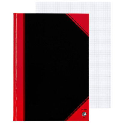 Artikelbild 2 für Bantex Notizbuch Chinakladde DIN A4 kariert, schwarz/rot Hardcover 192 Seiten, 1 St., Artikelnummer 429314