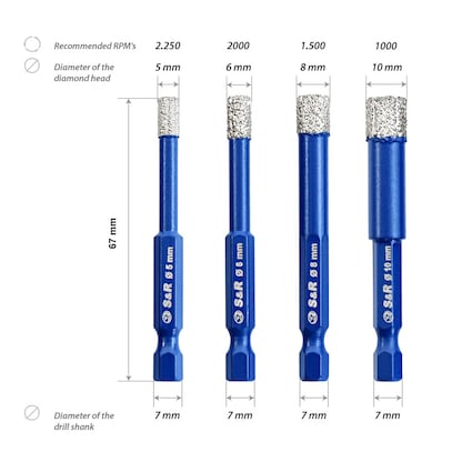 Artikelbild 2 für S&R Diamantbohrer-Set, 4-teilig, Artikelnummer 316337